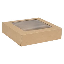 Pie Box 10X10X2.5 IN Paper Kraft Square With Window 100/Case