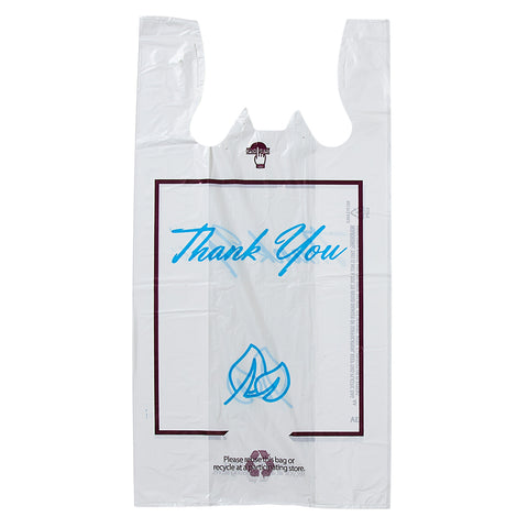 Shopper Bag 12X7X23 IN LDPE 0.9MIL Thank You 500/Case