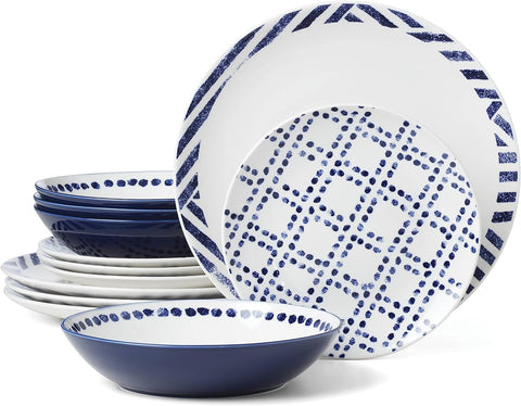 Oneida Harbour Piece Dinnerware Set, 12 Count, White, Back To College, Dorm Essentials