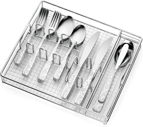 Cambridge Conquest Sand Piece Flatware Set With Caddy, 45 Count, No Color