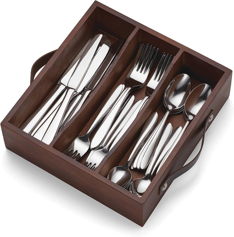 Oneida Mooncrest 30Pc Flatware Set + Caddy, Metallic, 30 Count