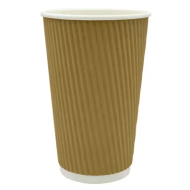 Victoria Bay Hot Cup Ripple 16 OZ Paper Kraft 500/Case