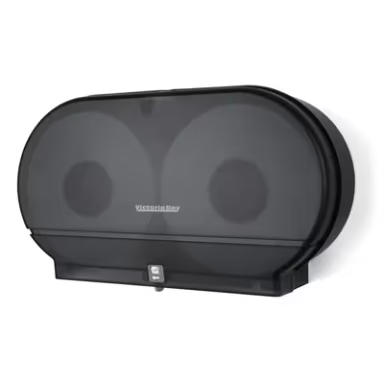 Victoria Bay Toilet Paper Dispenser 9X5.37X20.23X11.71 IN Black Translucent 2-Roll Jumbo Jr (JRT) Side-By-Side 1/Each