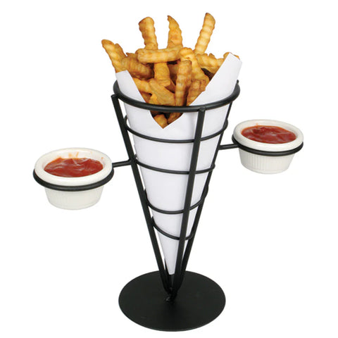 Black Wire Cone Fry Server